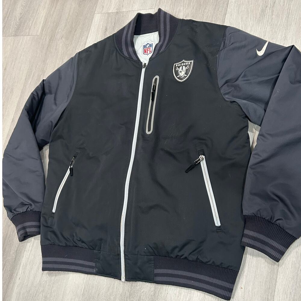 Las Vegas Raiders JH Design Black/Gray Full-Zip Reversible Flight Jacket